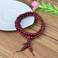 Load image into Gallery viewer, Genuine Natural Sandalwood Meditation Bead Necklace Bracelet 108 Beads Bijoux 1Pcs Mindfulness Prayer Buddhist Buddha Mala Bangles Women Men Jewelry
