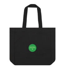 Load image into Gallery viewer, Black Original Greentrak Logo Tote Bag Sustainable Fashion GM Free Sustainability Clothing Circular Economy Organic Cotton
