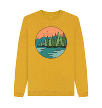 Load image into Gallery viewer, Sunflower Yellow Nature Lover Mens Remill Sweatshirt Top Sustainable Fashion GM Free Sustainability Clothing Circular Economy Organic Cotton Sweater
