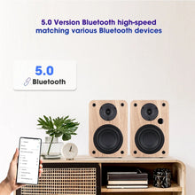 Load image into Gallery viewer, Wooden 2.0 Active Speakers Hifi 80W Home Theatre Sound System TV PC Subwoofer Acoustics Bookshelf Bluetooth Speaker Music Center Eco
