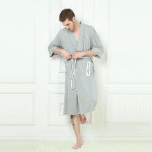 Load image into Gallery viewer, Bamboo Fibre Bath Robes Spring Summer Collection Soft long Robe Absorbent Night Dressing Gown Pyjamas Anti-Virus Household Dressing Sleepwear Men Women
