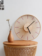 Load image into Gallery viewer, Simple Silent Clock Mounted Wooden Japanese Style Wall Clock Japanese Wood Garden Bamboo Wooden Sustainable Planet Environmentally Friendly Eco Clock

