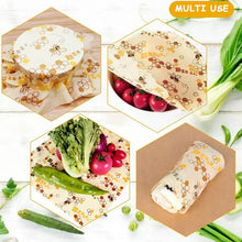 Load image into Gallery viewer, Reusable Organic Bees Wax Food Safe Fresh Wraps 3 Pack Eco Environmentally Friendly Sustainable Planet Save Our Oceans
