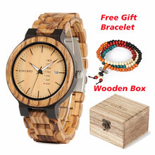 Load image into Gallery viewer, Hot! Relogio Fashion Eco Watches Men Women and Couples with Auto Date &amp; Free Gift Environmentally Friendly Eco Wood Wristwatch Sustainable Planet
