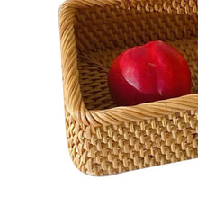 Load image into Gallery viewer, Simplicity Rectangular Woven Fruit Basket Household Handmade Rattan Storage Basket Natural Wear-resistant for Kitchen Supplies
