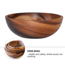 Load image into Gallery viewer, Natural Acacia Wooden Bowl Kitchen Household Fruit Bowl Salad Bowl For Home Garden Food Container Wooden Utensils Note The Size Eco Sustainable

