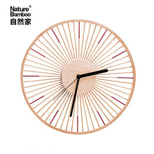 Load image into Gallery viewer, Simple Silent Clock Mounted Wooden Japanese Style Wall Clock Japanese Wood Garden Bamboo Wooden Sustainable Planet Environmentally Friendly Eco Clock
