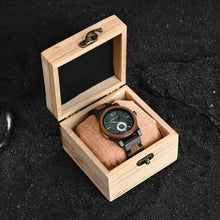 Load image into Gallery viewer, Men&#39;s Quartz Wooden Wristwatch Watch BOBOBIRD Top New Fashion Business Clock Engraved Watches Custom Logo Great Birthday Gift Box Environmentally Friendly Eco Wood Wristwatch Sustainable Planet
