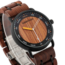 Load image into Gallery viewer, Eco Watch Wooden Quartz Watch Date Display Casual Wristwatch Unique Holiday Christmas Gift Eco Environmentally Friendly Sustainable
