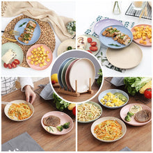 Load image into Gallery viewer, Eco Friendly Wheat Straw Dining Plate 4 Piece Reusable Dining Camping Kitchen Homeware Environmentally Friendly

