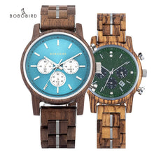 Load image into Gallery viewer, Wooden STOP WATCH for Men Women Casual Clock Date Watches  Color Range II Sustainable Environmentally Friendly Eco Wood Wristwatch
