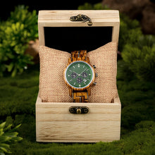 Load image into Gallery viewer, Wooden STOP WATCH for Men Women Casual Clock Date Watches  Color Range II Sustainable Environmentally Friendly Eco Wood Wristwatch
