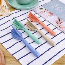 Load image into Gallery viewer, 6 Pcs Wheat Straw Cutlery Eco Friendly Dinnerware Tableware Set Modern Eco Tableware Dishes Camping Set Of Dishes Dinnerware Environmentally Friendly Sustainable Planet
