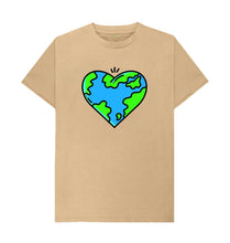 Load image into Gallery viewer, Sand Planet Love - Men&#39;s Eco T-Shirt Slow Fashion Organic Cotton Circular Economy Renewable Energy Produced Environmentally Friendly
