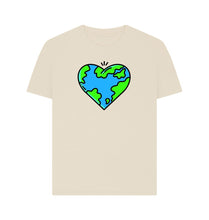 Load image into Gallery viewer, Oat Planet Love - Women&#39;s Eco T-Shirt Slow Fashion Organic Cotton Circular Economy Renewable Energy Produced Environmentally Friendly
