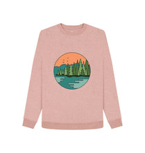 Load image into Gallery viewer, Sunset Pink Nature Lover Womens Remill Sweater Top Sustainable Fashion GM Free Sustainability Clothing Circular Economy Organic Cotton Sweater
