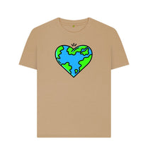 Load image into Gallery viewer, Sand Planet Love - Women&#39;s Eco T-Shirt Slow Fashion Organic Cotton Circular Economy Renewable Energy Produced Environmentally Friendly
