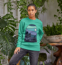 Load image into Gallery viewer, Wild Camping at Night Womens Sweatshirt Top Sustainable Fashion GM Free Sustainability Clothing Circular Economy Organic Cotton Sweater

