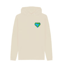 Load image into Gallery viewer, Oat Planet Love - Men&#39;s Eco Hoodie Slow Fashion Organic Cotton Circular Economy Renewable Energy Produced Environmentally Friendly

