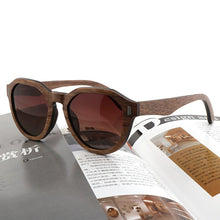 Load image into Gallery viewer, Unisex Modern Classic Walnut Designer Wooden Eco Sunglasses UV400
