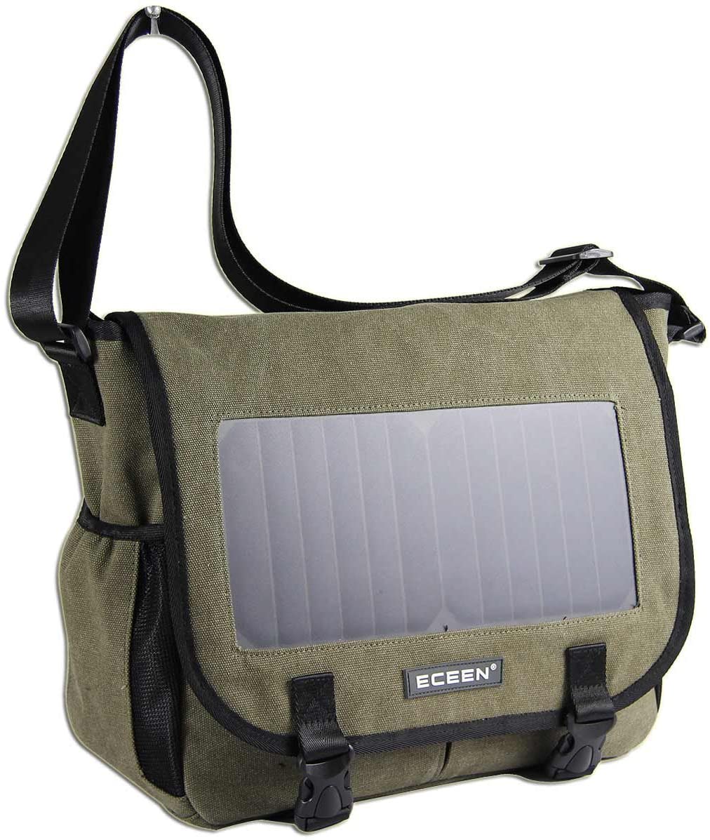 Solar Power Shoulder Briefcase Travel Bag with USB Device Charging Eco Environmentally Sustainable Energy Save the Planet