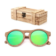 Load image into Gallery viewer, Unisex Round Designer Du Lei Wood Eco Sunglasses UV400
