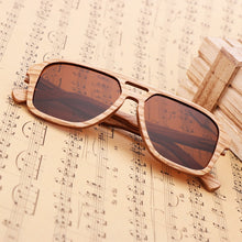 Load image into Gallery viewer, Unisex Pilot Light Designer Wooden Eco Sunglasses UV400
