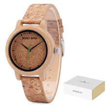 Load image into Gallery viewer, Couples Set of Cork Wood Miyota Quartz Eco Watches with Gift Box Environmentally Friendly Eco Wood Wristwatch Sustainable Planet
