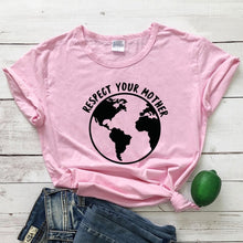Load image into Gallery viewer, Respect Your Mother - Unisex T-Shirt Sustainable Eco Environmentally Friendly Sustainable Planet Save Our Oceans
