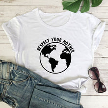 Load image into Gallery viewer, Respect Your Mother - Unisex T-Shirt Sustainable Eco Environmentally Friendly Sustainable Planet Save Our Oceans

