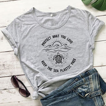 Load image into Gallery viewer, Protect What You Love - Unisex T-Shirt Eco Environmentally Friendly Sustainable Planet Save Our Oceans
