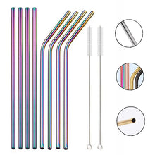 Load image into Gallery viewer, Environmentally Friendly Contemporary Design Drinking Straws Reusable Stainless Steel Multi Colored Eco Environmentally Friendly
