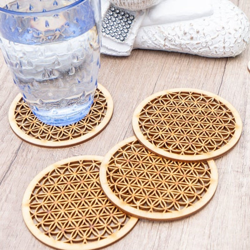 Eco Friendly Place Mats Flower Of Life Table Coasters Set of 10