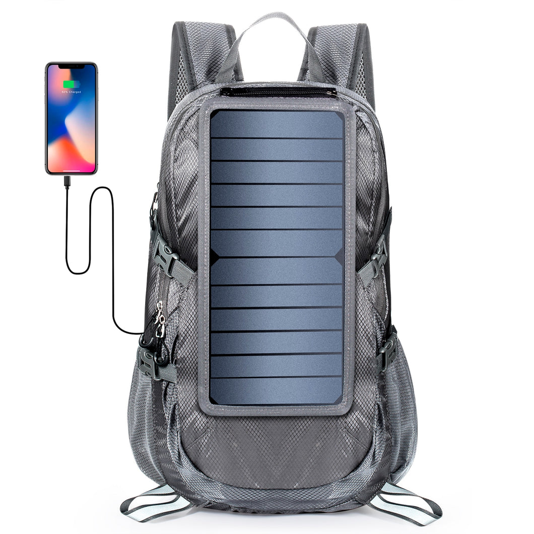 Solar Power Foldable Backpack for Travel Mobile Phone Charging