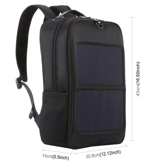 Solar Power Travel Backpack with 2 x USB Device Charging